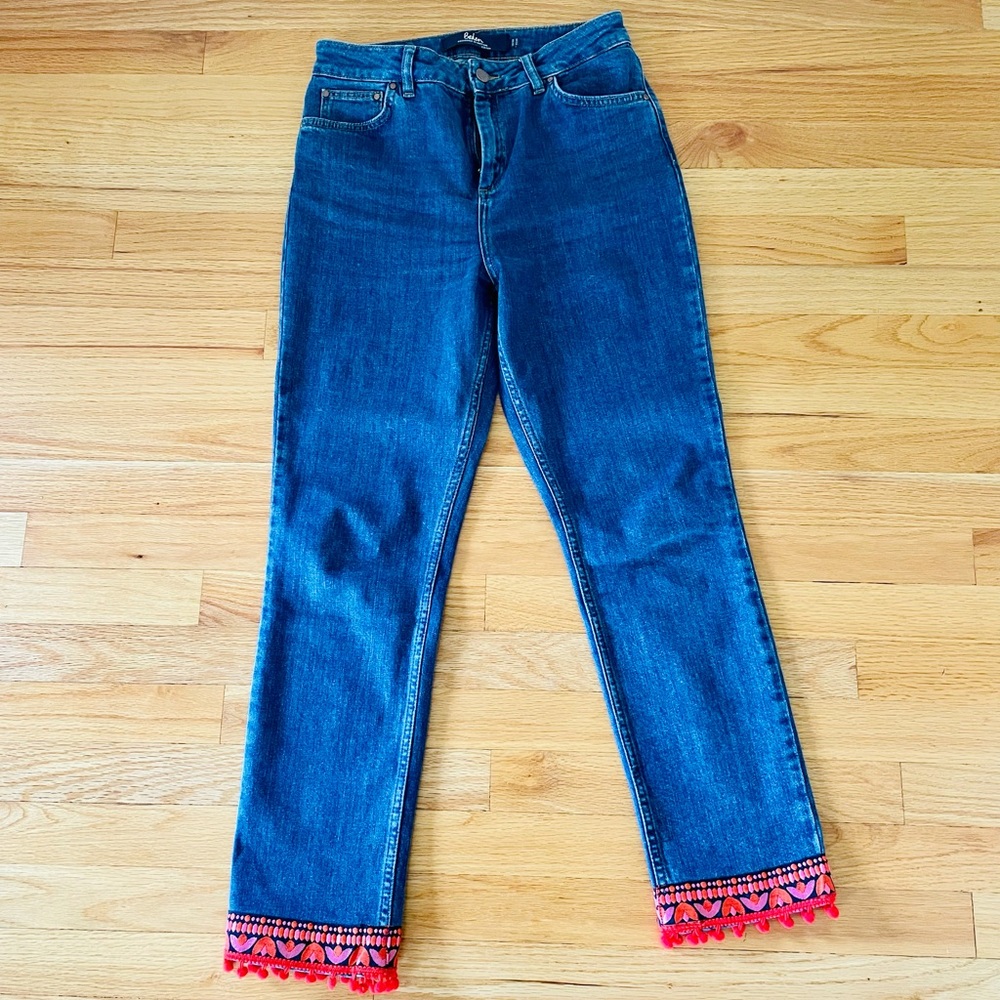 Boden Embellished Trim Jeans